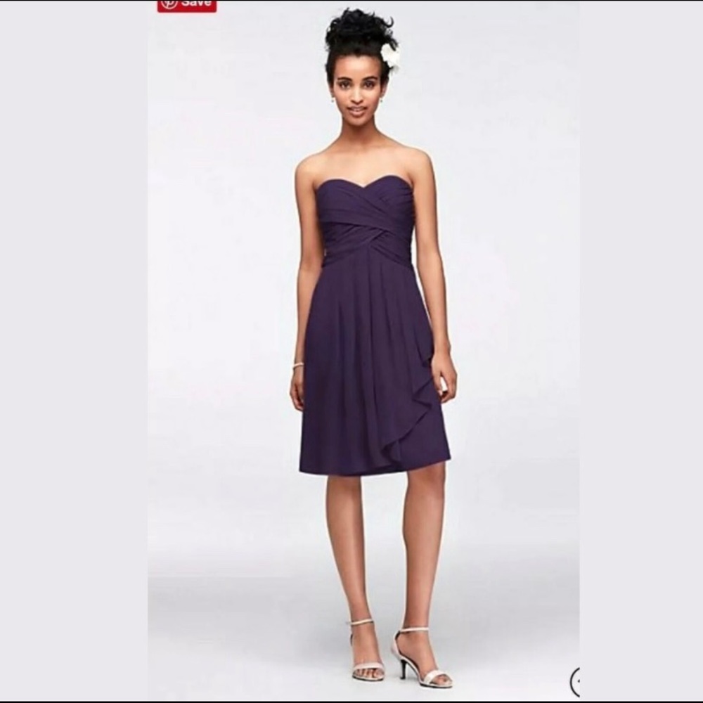 David’s Bridal F14817 Lapis short chiffon dress 18